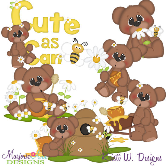 Cute As Can Bee SVG Cutting Files Includes Clipart - Click Image to Close